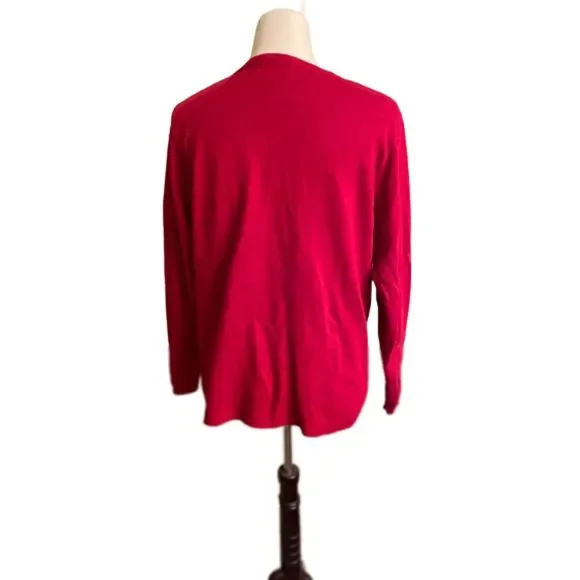 Tartan cardigan Red plaid sweater M - Picture 2 of 4